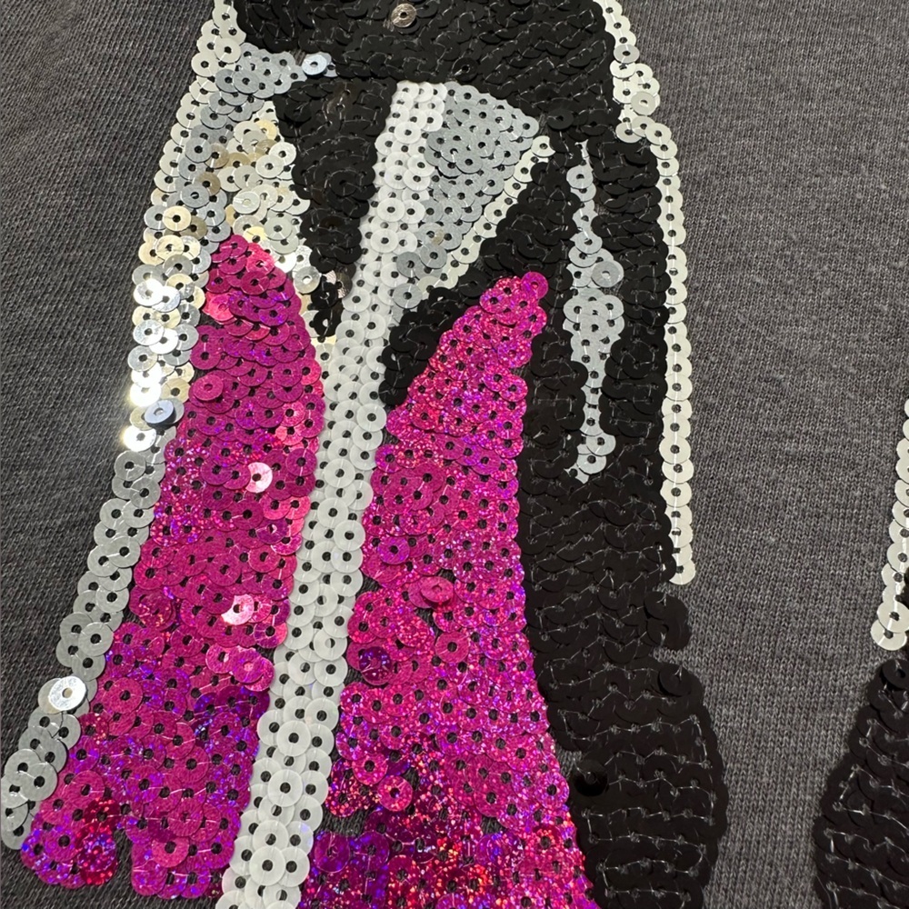 Juicy Couture Vintage Sequins Pump High Heels Gray Long Sleeve Sweater - Picture 12 of 14